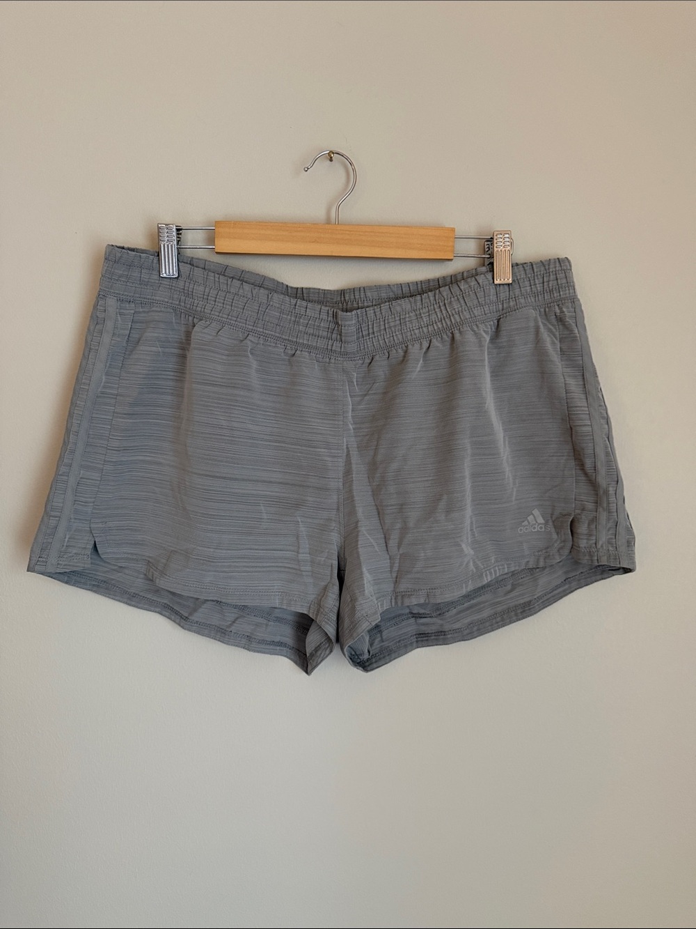 adidas Light Gray Athletic Running Shorts
